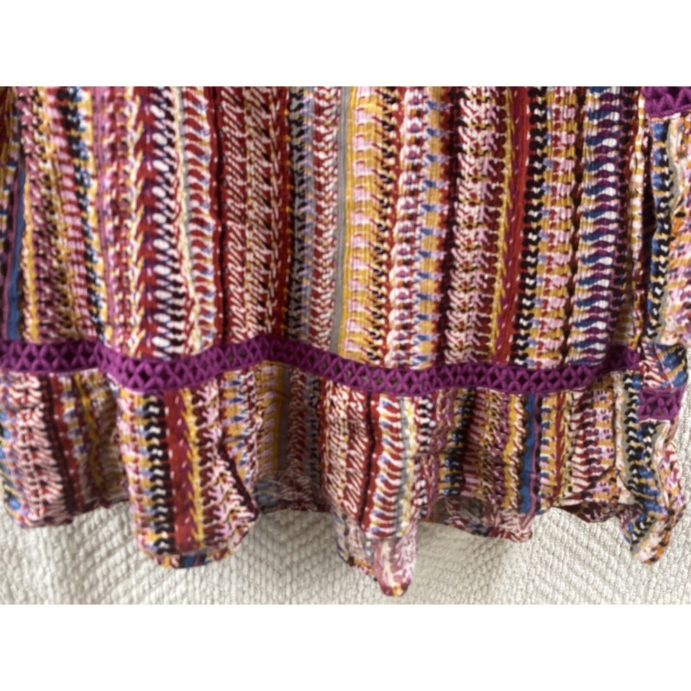 JOHN PAUL RICHARD Womens 3/4 Sleeve Blouse Medium Purple Abstract Multi Color - Picture 10 of 12